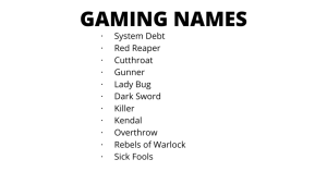 Clever Gamer Names